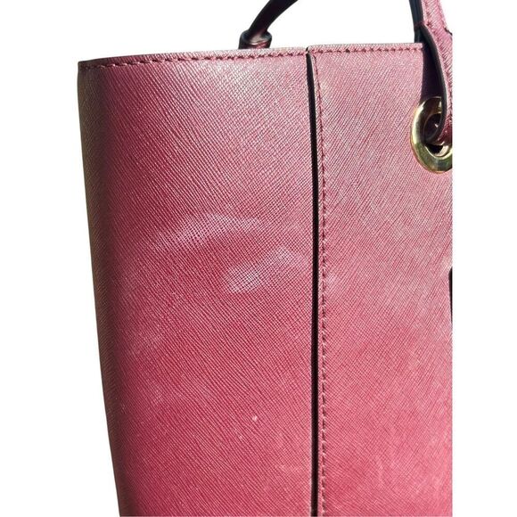 Michael Kors Walsh maroon Merlot structured multifunctional tote bag career - Picture 4 of 13